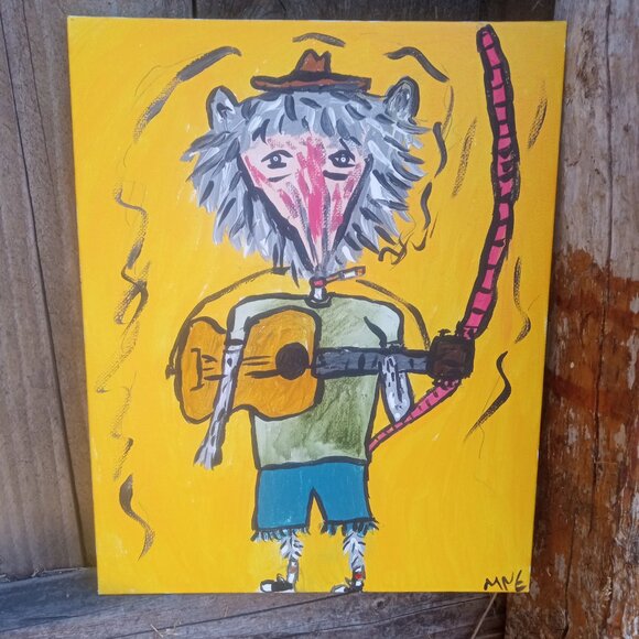 Possum Playing Guitar painting - Picture 3 of 12
